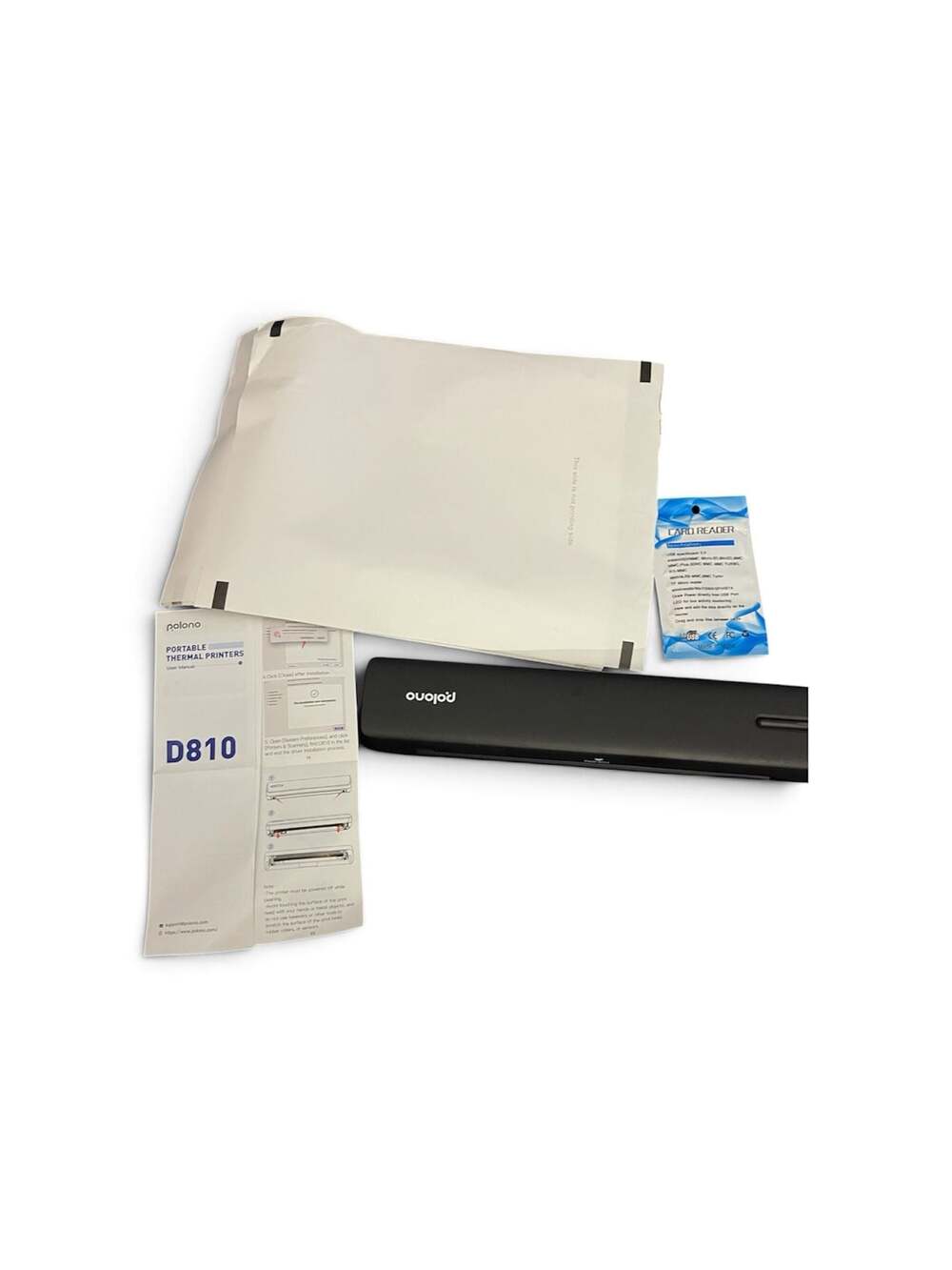Polono D810 Portable Thermal Printer Bundle with Accessories